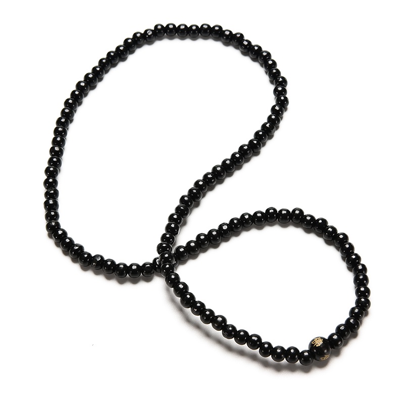 Gelang Meditasi Buddha Bahan Kayu Cendana Warna Hitam Ukuran 6x108