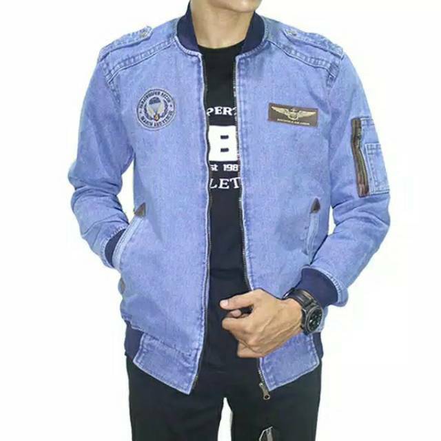 JAKET JEANS PRIA ROCAFELA / JAKET BOMBER JEANS TERLARIS