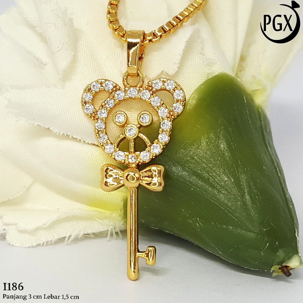 PGX Liontin Kalung Xuping Wanita Perhiasan Lapis Emas Aksesoris Fashion - I186