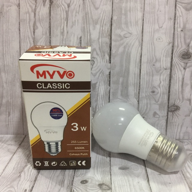 Myvo Classic Lampu Bohlam LED 3 Watt Murah Terang Bergaransi LED BULD