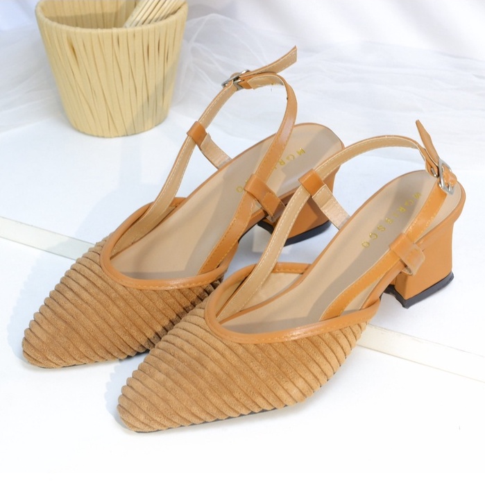 FLASH SALE 7.7 Sandal Wanita Yurika Mules Heels / Hak 5 Cm Belle 01