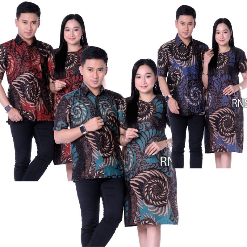 New Arrival | Couple Dress Batik Wanita Lengan Pendek Dresstermurah