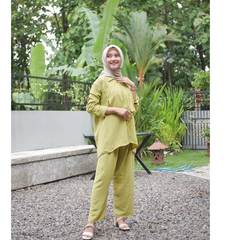 Tidak Diragukan.. JESIKA SET ATASAN BLOUSE WANITA / SET CRINCLE AIRFLOW KANCING BELAKANG VARIASI