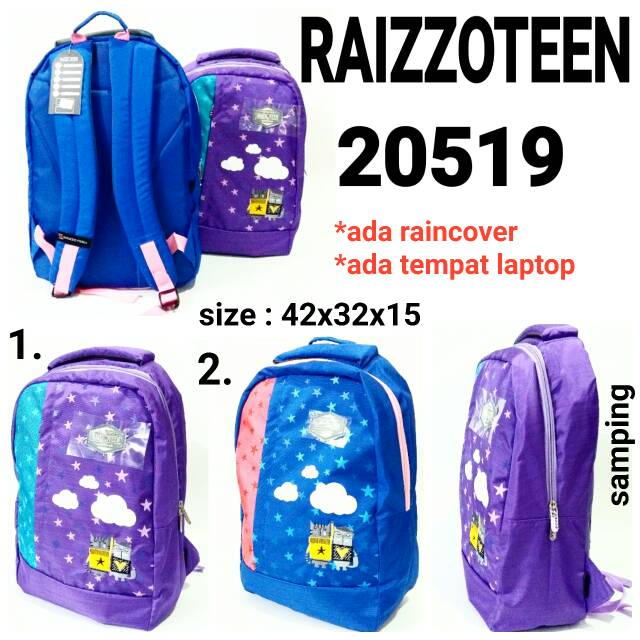 Tas sekolah ransel backpack cewek Raizzoteen 20519 tas punggung murah dan terbaru