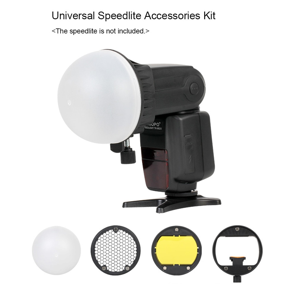 TRIOPO Speedlite Flash Light Modifier DIffuser Reflector - TR08 - Black