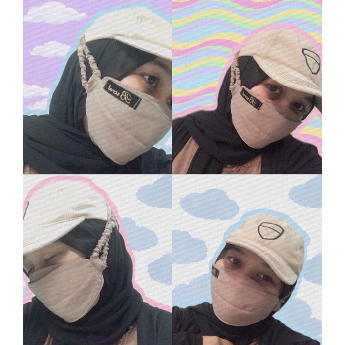 Masker Kain KF94 Tali Kerut Headloop/Earloop Diamond Bscarf
