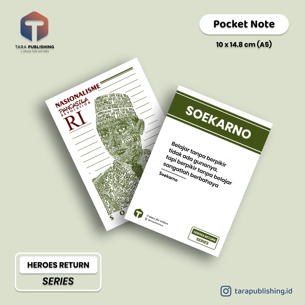 

Pocket Note SOEKARNO SUKARNO - Notebook Note Book Buku Tulis Catatan Note Agenda Planner