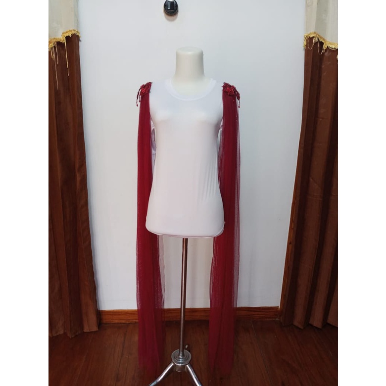 Sayap Pundak Kebaya MAROON Pengantin / Sayap Bahu / Slayer Pundak / Slayer Bahu