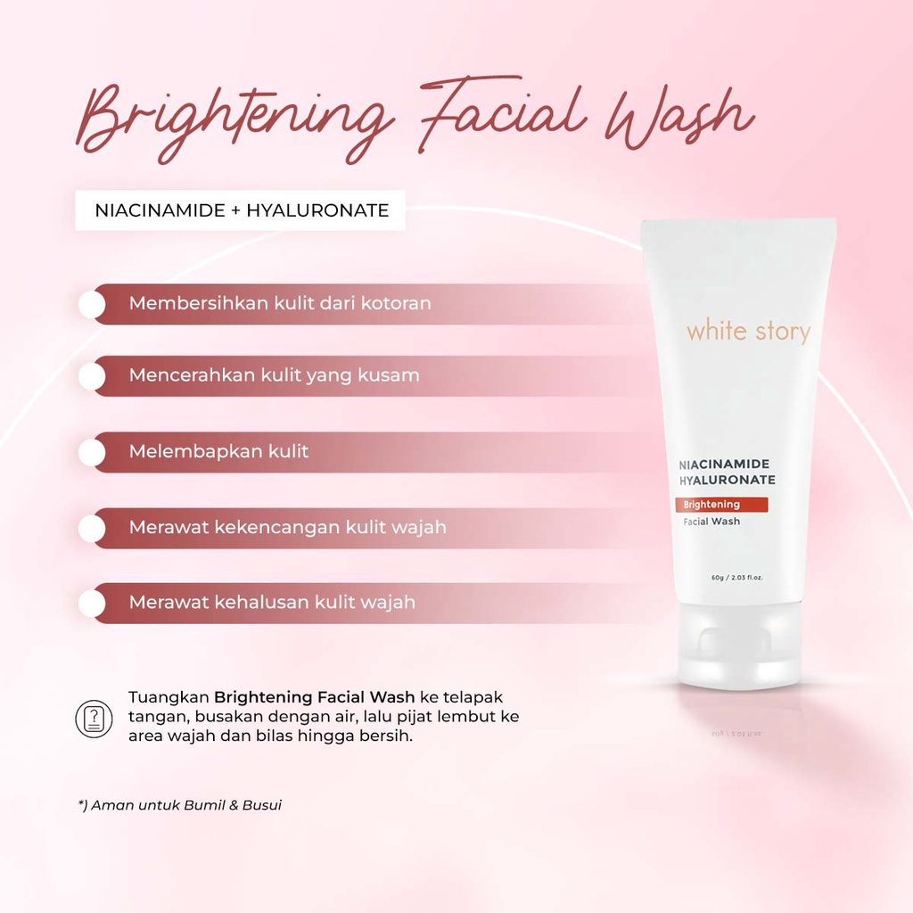 White Story Brightening Paket Wajah + Arbutin Glow Serum (FREE POUCH)