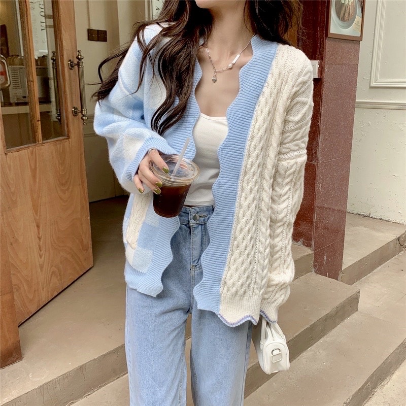 IU knit cardigan rajut cardy oversize outer sweater vintage korean