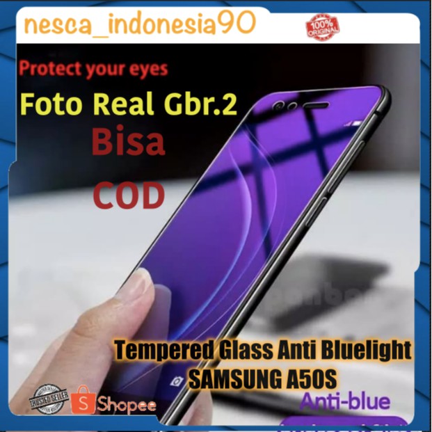 Tempered Glass Anti Gores Screen Guard Protector FULL COVER ANTI BLUELIGHT SAMSUNG A50S P733