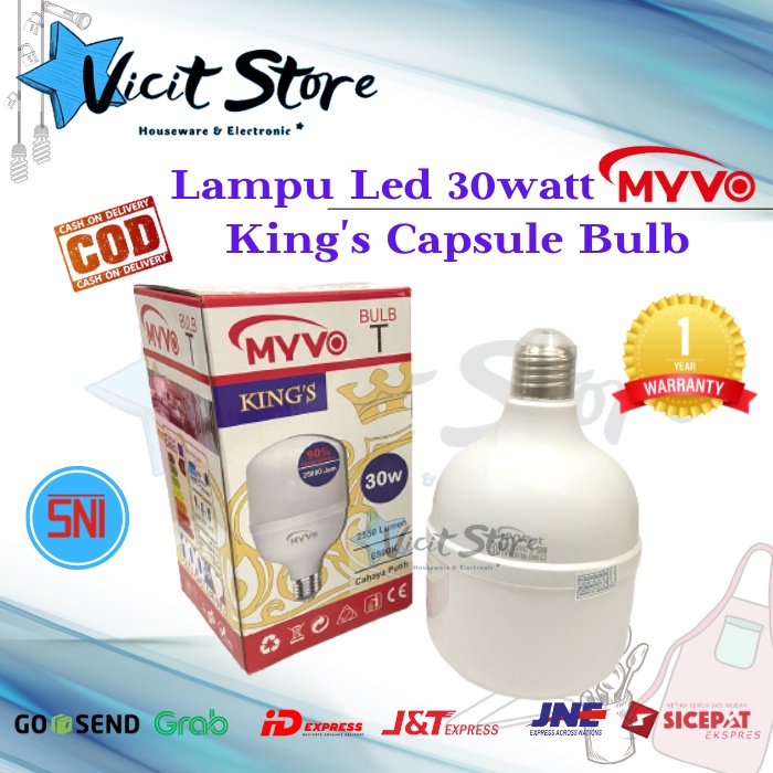 Lampu Led 30watt Myvo King Capsule T Bulb Cahaya Putih Bergaransi