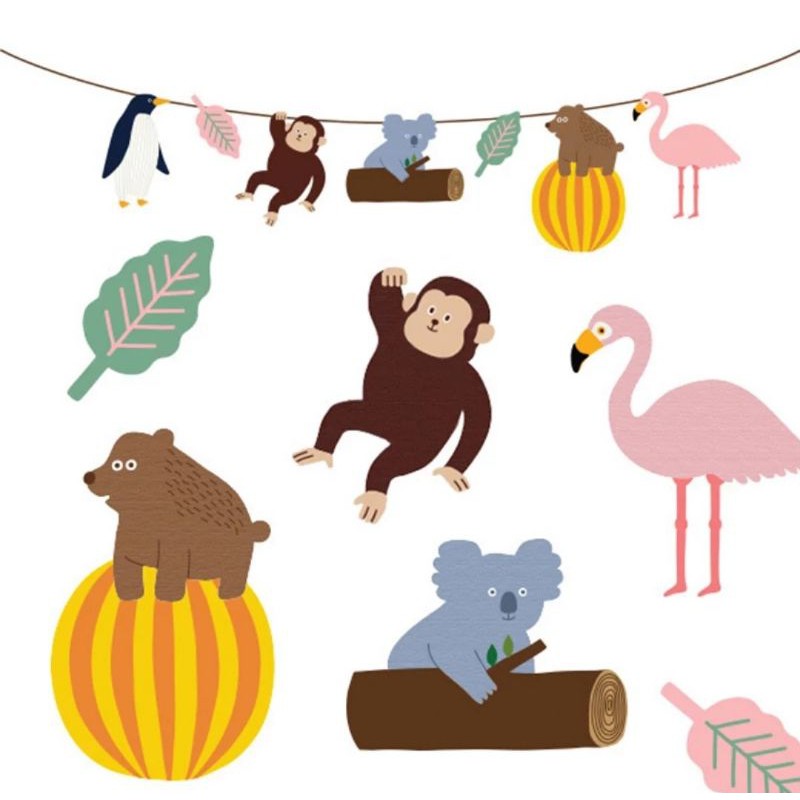 bunting flag banner hewan animal jungle monyet