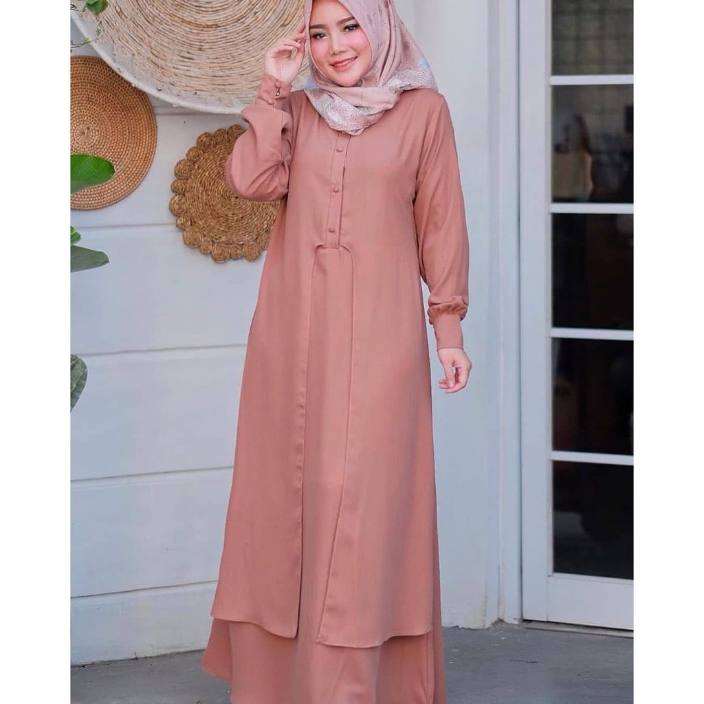 JANNAH DRESS Baju Gamis Wanita Pakaian Muslimah Baju Hijab Wanita Elegant Trendy Terbaru 2020