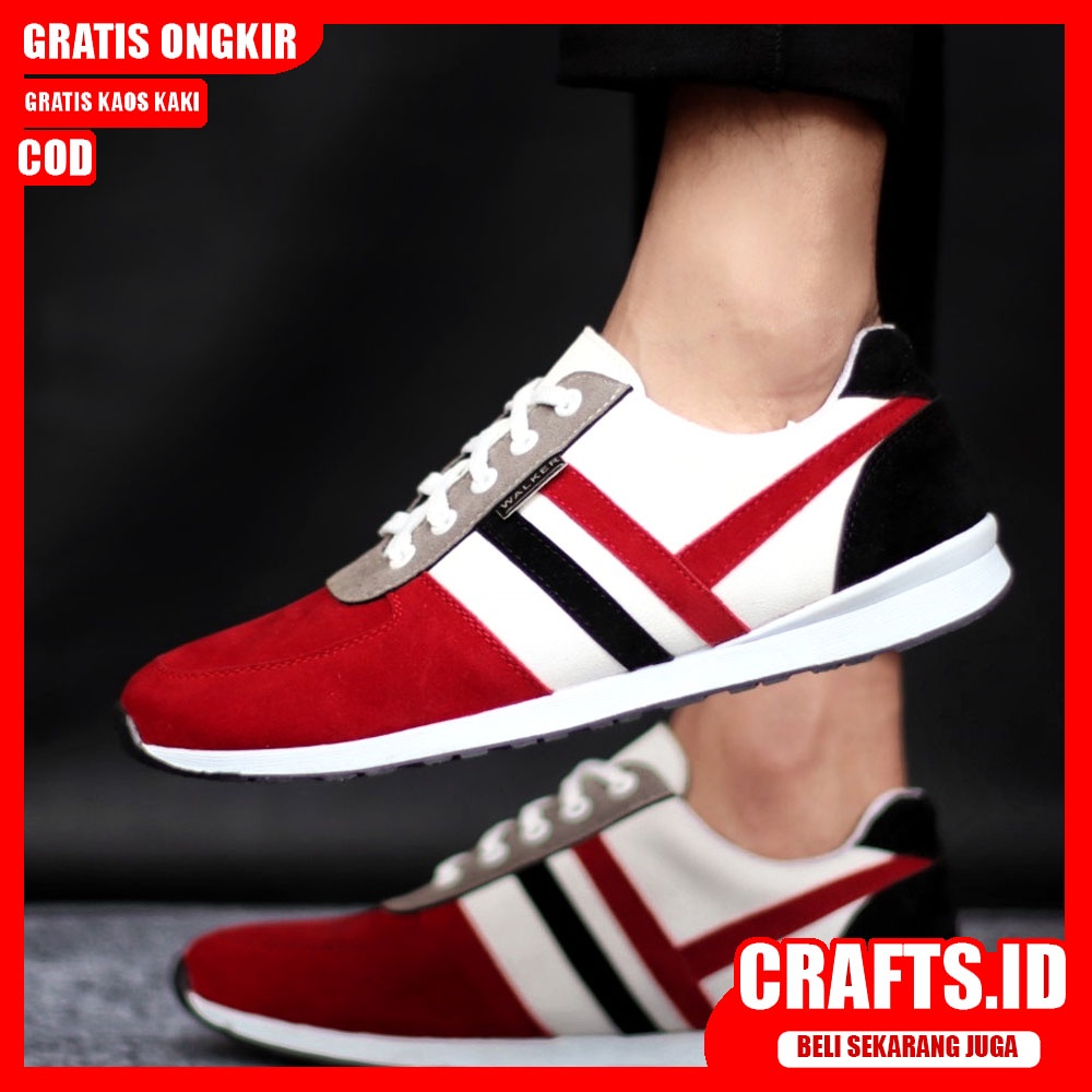 CRAFTS x MORATA Sepatu Kasual Pria Sepatu Pria Casual Kulit Syntetic Kerja Cowok Sneakers Casual