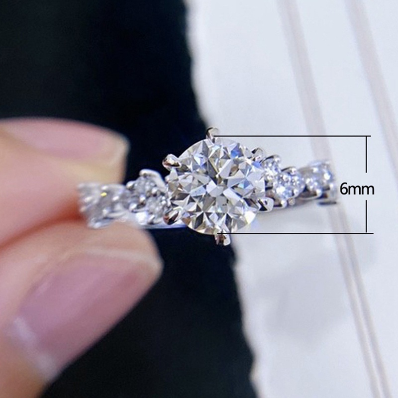 Fancyqube Cincin Wanita Hias Cubic Zirconia Untuk Pertunangan