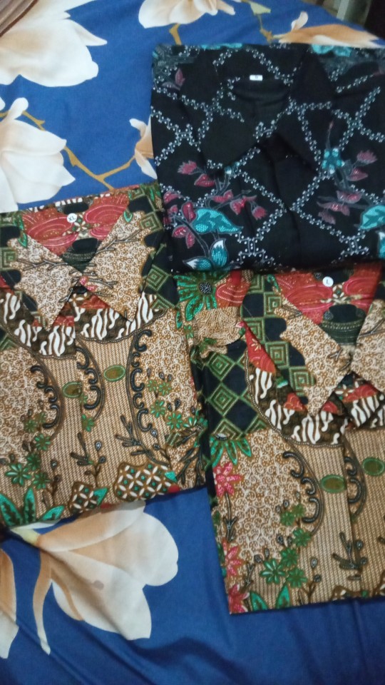Batik Keluarga - Batik Couple Keluarga Muslim Sogan Family Ayah Ibu Anak Batik Set Family
