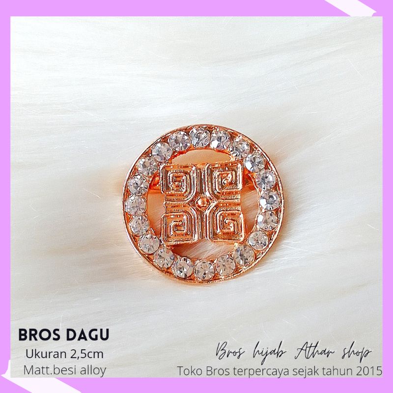 Bros B/bross signature branded import premium/brooch button/Bros hijab Athar shop scarve/Bros dada-Restu 01 gold