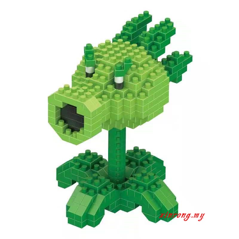 Mainan Puzzle Miniatur Balok Bangunan Lego Partikel Berlian Desain Plants Vs Zombies Untuk Anak