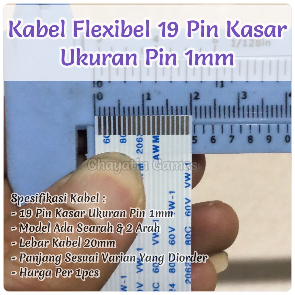 Kabel Flexibel 19 Pin Kasar Model &amp; Panjang Varian Ukuran Pin 1mm