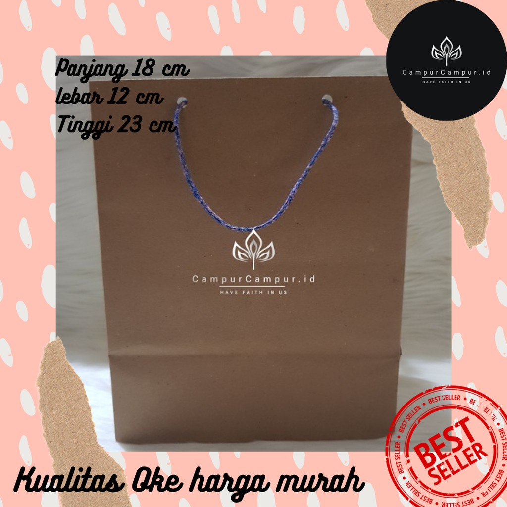 

Paperbag Coklat Polos 18x12x23 Packing Olshop Tas kado Packaging Baju Tas Kertas Coklat