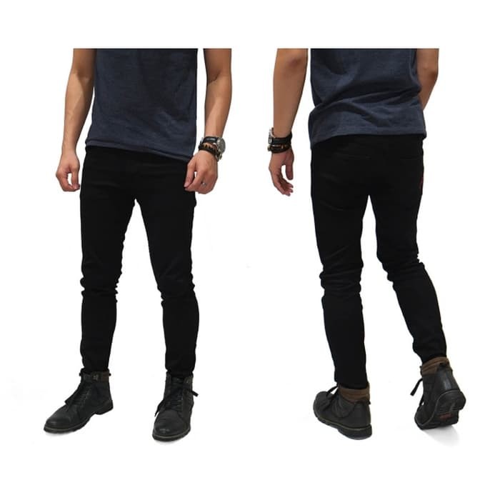 Celana Jeans Hitam Panjang Pria - COD Bayar di Tempat, Desain Skinny