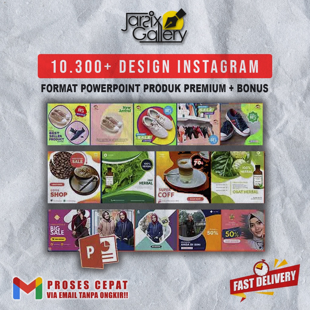 10.300+ Template Design PowerPoint PPT Feed Instagram Produk Premium + Bonus