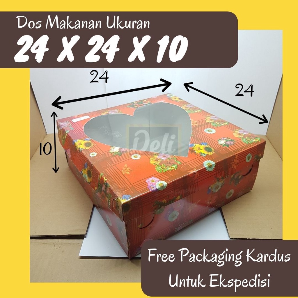 

Dos Tart / Dus Tart / Kotak Kue / Box Tart Hati Matahari uk.24x24x10cm