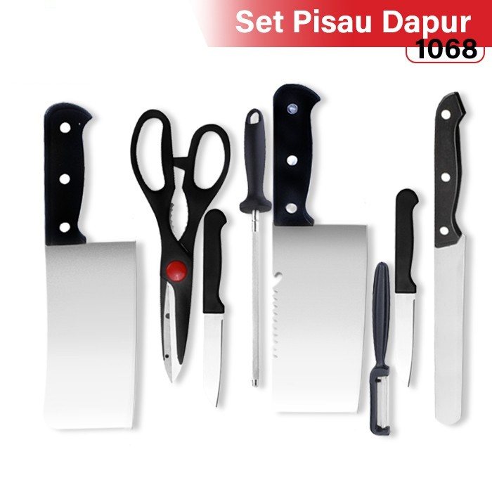 Set Lengkap Pisau Dapur Plus Gunting isi 8pcs