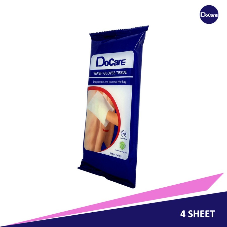 Tissue Washlap DoCare Wash Glove 4'S / Tisu Waslap Sekali Pakai Haji