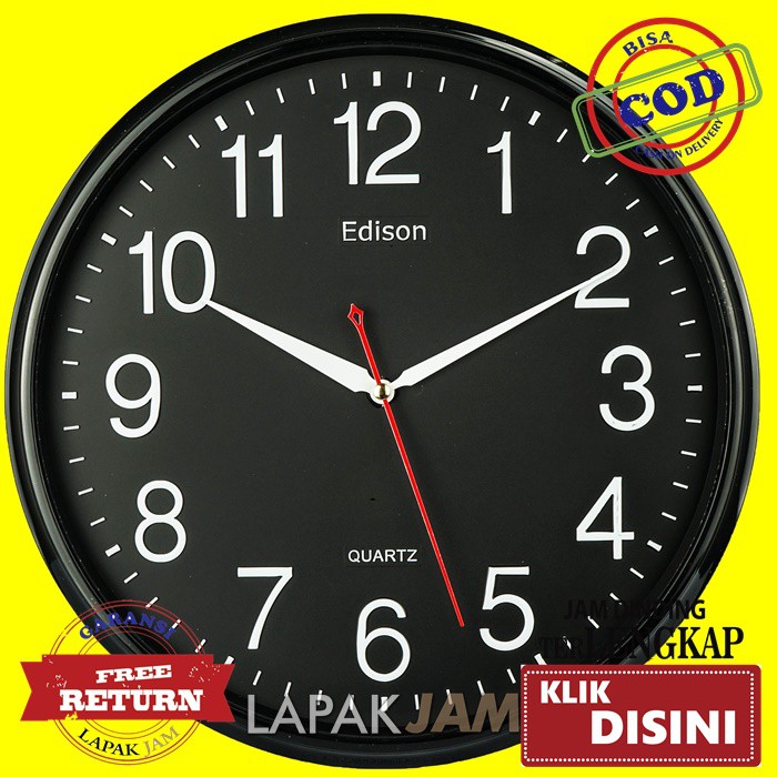 Jual Jam Dinding Edison EDW319T1 Detak Movement Diameter 31cm Best Seller Shopee Indonesia