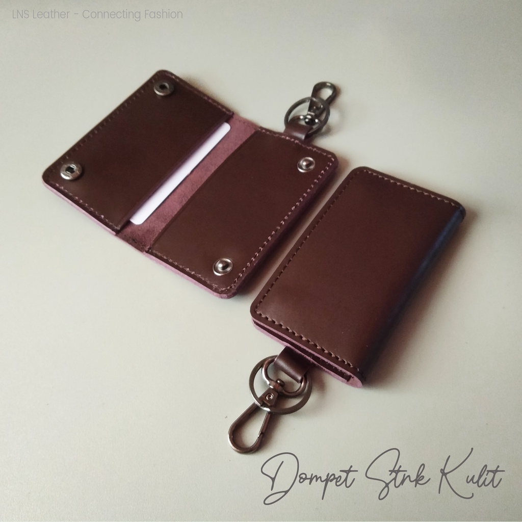 key wallet stnk kulit asli - gantungan kunci mobil motor coklat