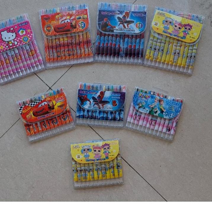 

【Penjualan Terbaik】✅COD Crayon Putar 12 warna Panjang dan Pendek Karakter LOL harga bersaing