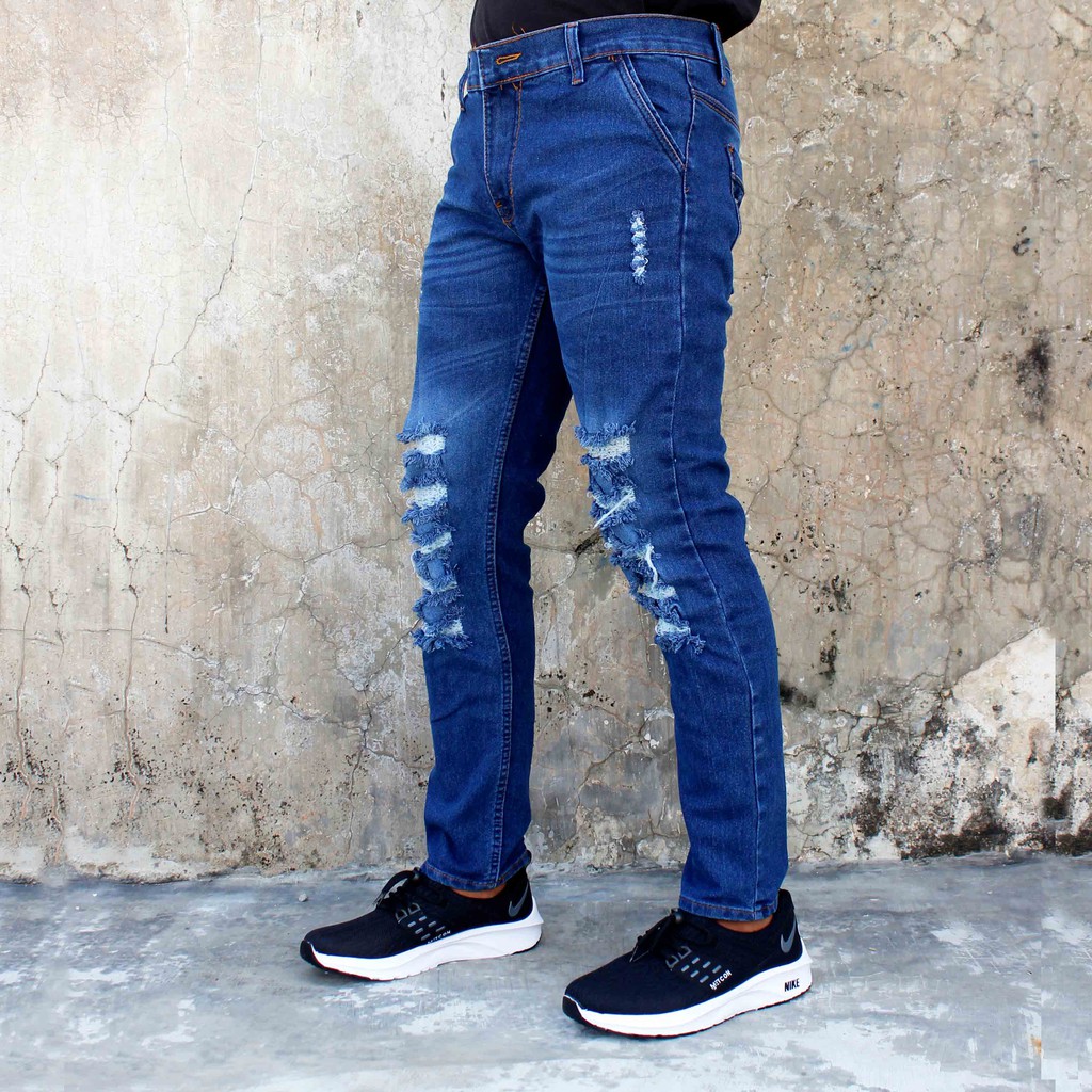 Celana Jeans Pria Panjang Denim Murah Model Distro PB Navy