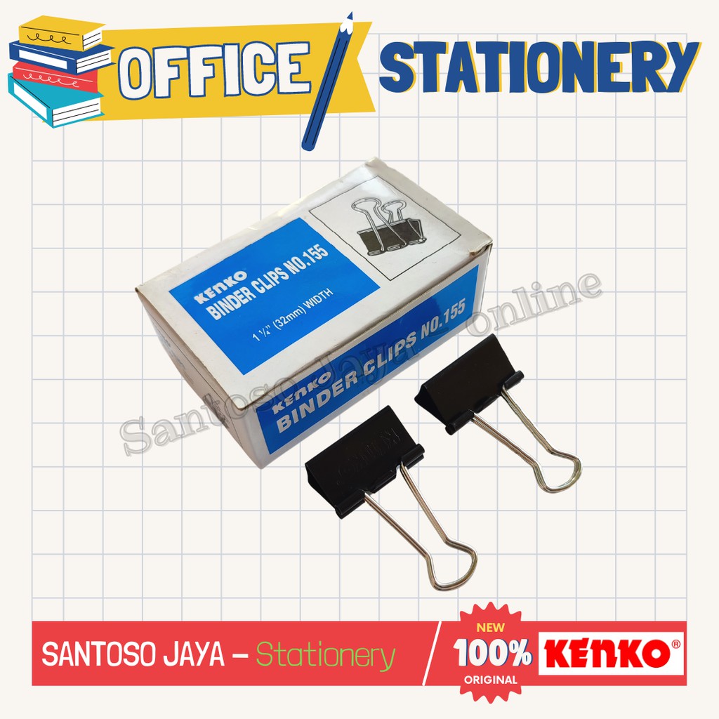 

Binder Clips KENKO No.155 - Binder Klip KENKO width 1 1/4 inch - 32mm