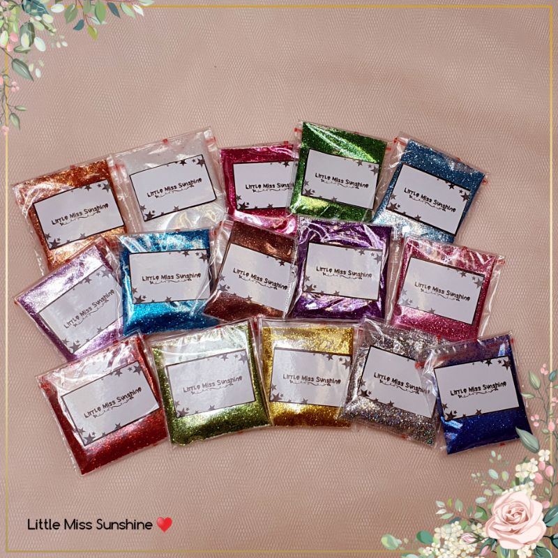 GLITTER Mini 3gr Dust Sparkling Powder Serbuk Bubuk Gliter Gold Warna Warni Sablon Pernak Pernik DIY Kerajinan Kesenian Art Prakarya Seni Perlengkapan Peralatan Craft Crafting Draw Paint Painting Color Colorful Hias Hiasan Little Miss Sunshine Malang