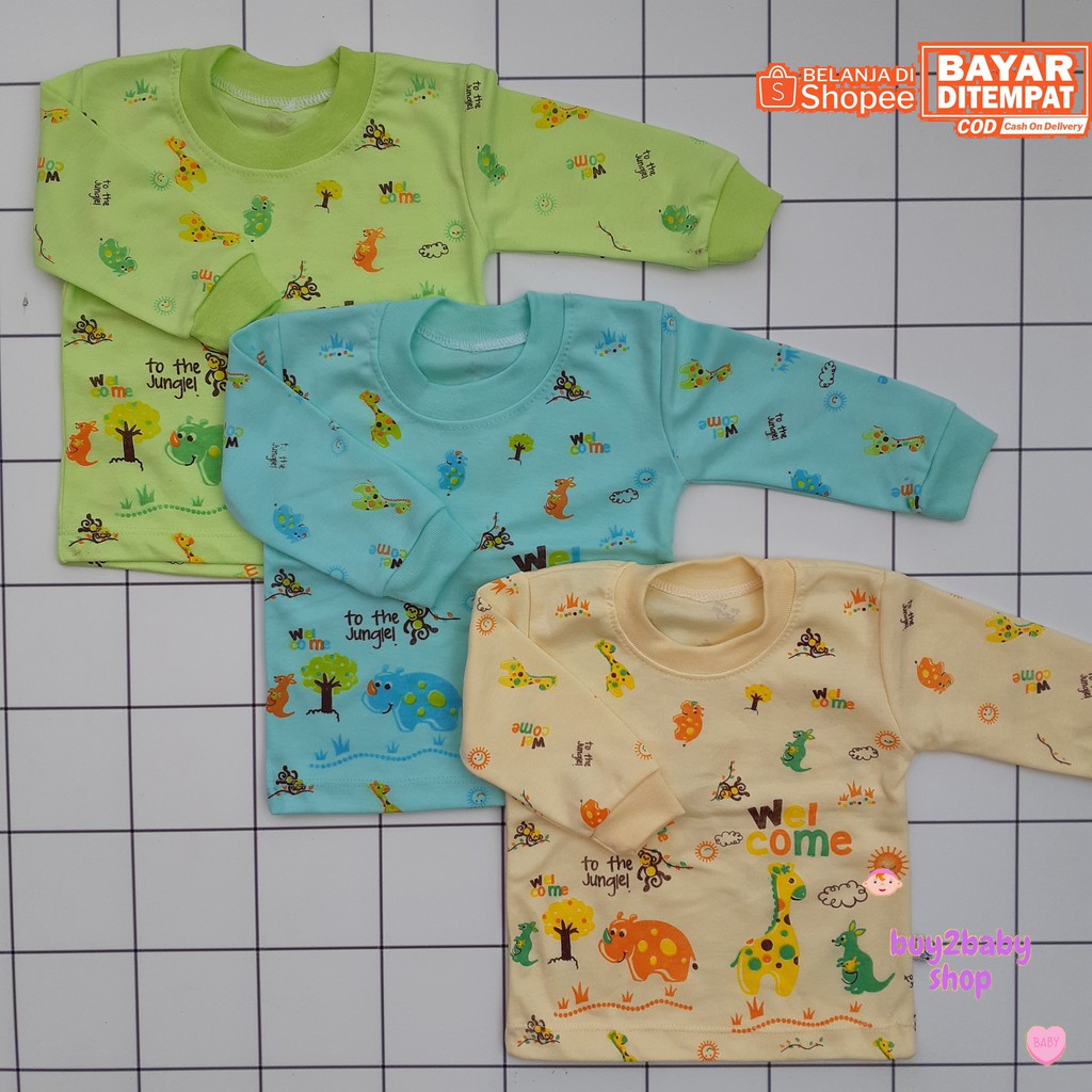 Kaos oblong bayi Rifani Babywear Animal Series usia 6-18 Bulan isi 3 PCS