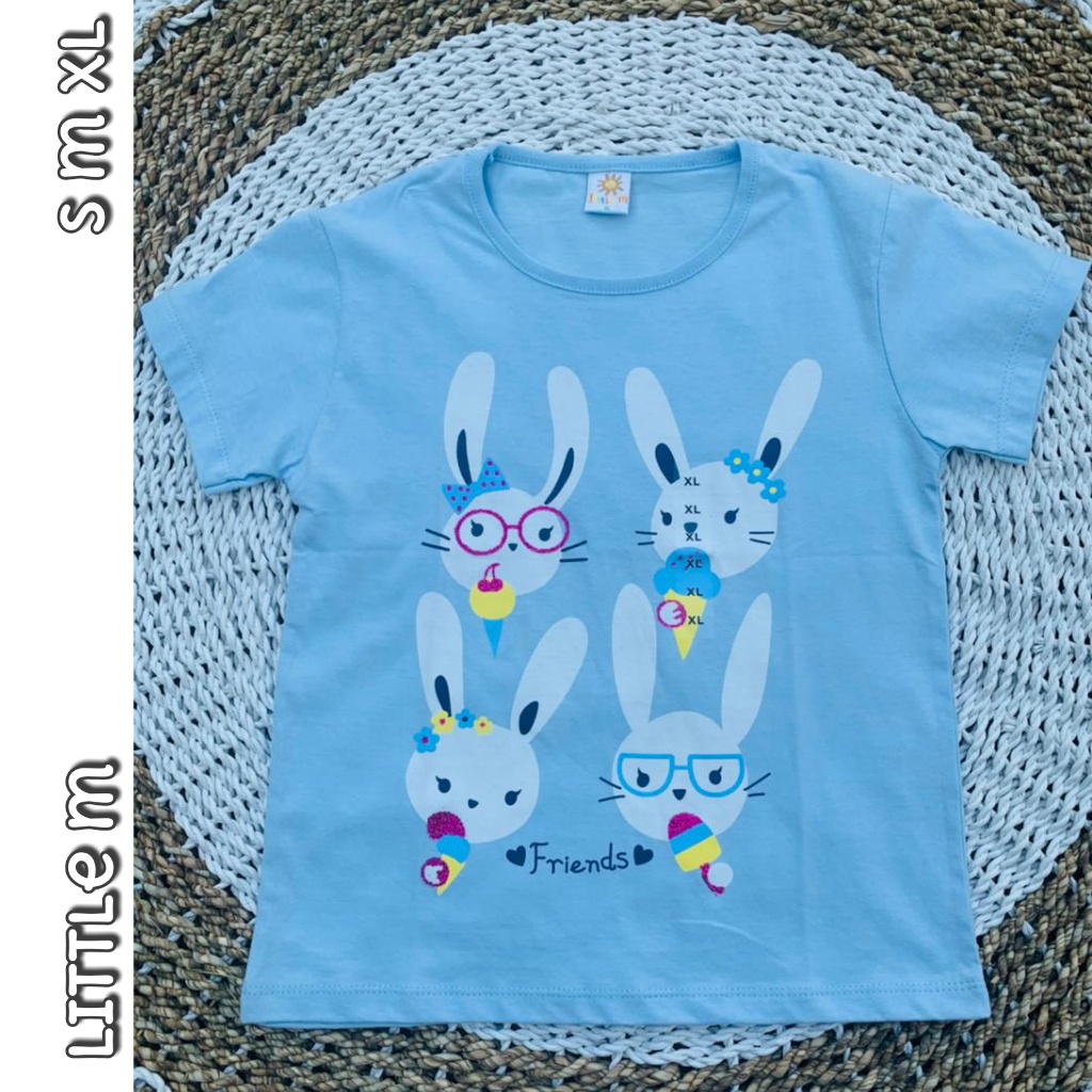 kaos anak biru kelinci