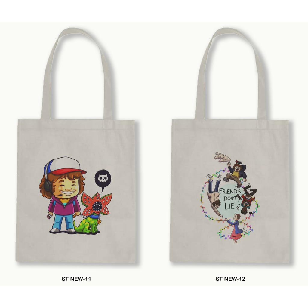 TOTE BAG BLACU 30X40 - STRANGER THINGS series.03