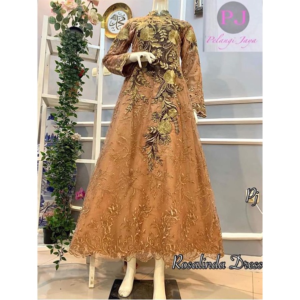 [ COD ]ROSALINDA DRESS , DRESS KEKINIAN ,QUALITY ORIGINAL BRAND REALPICT 100% GAMIS PESTA INDONESIA