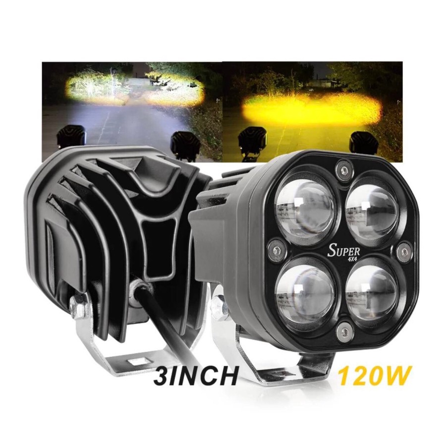 Lampu LED LASER 12D 4x4 Projector Hi Lo 3 inch Sorot Tembak 4 CHIP CSP By ADN