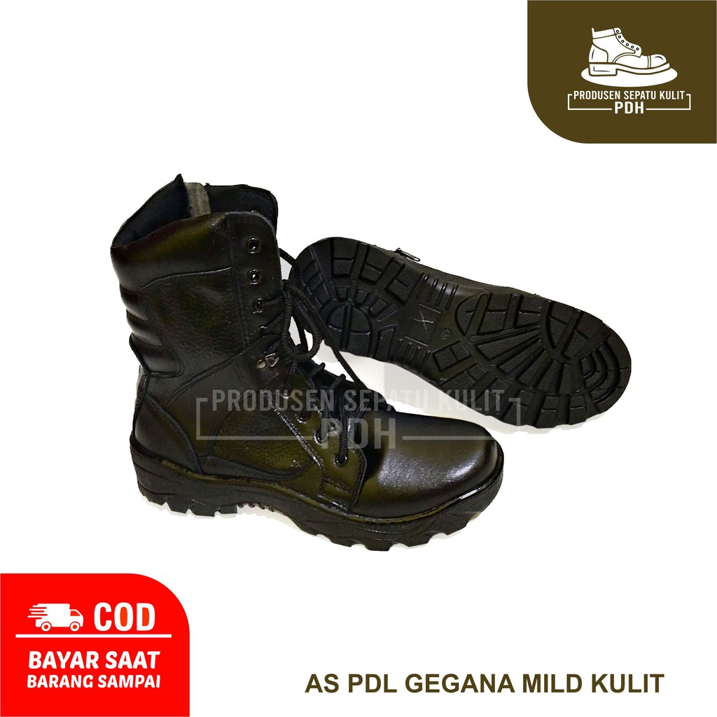 SEPATU PDLG PDL SATPAM SECURITY TNI POLRI SEPATU PDL FULL KULIT JERUK KULIT SAPI