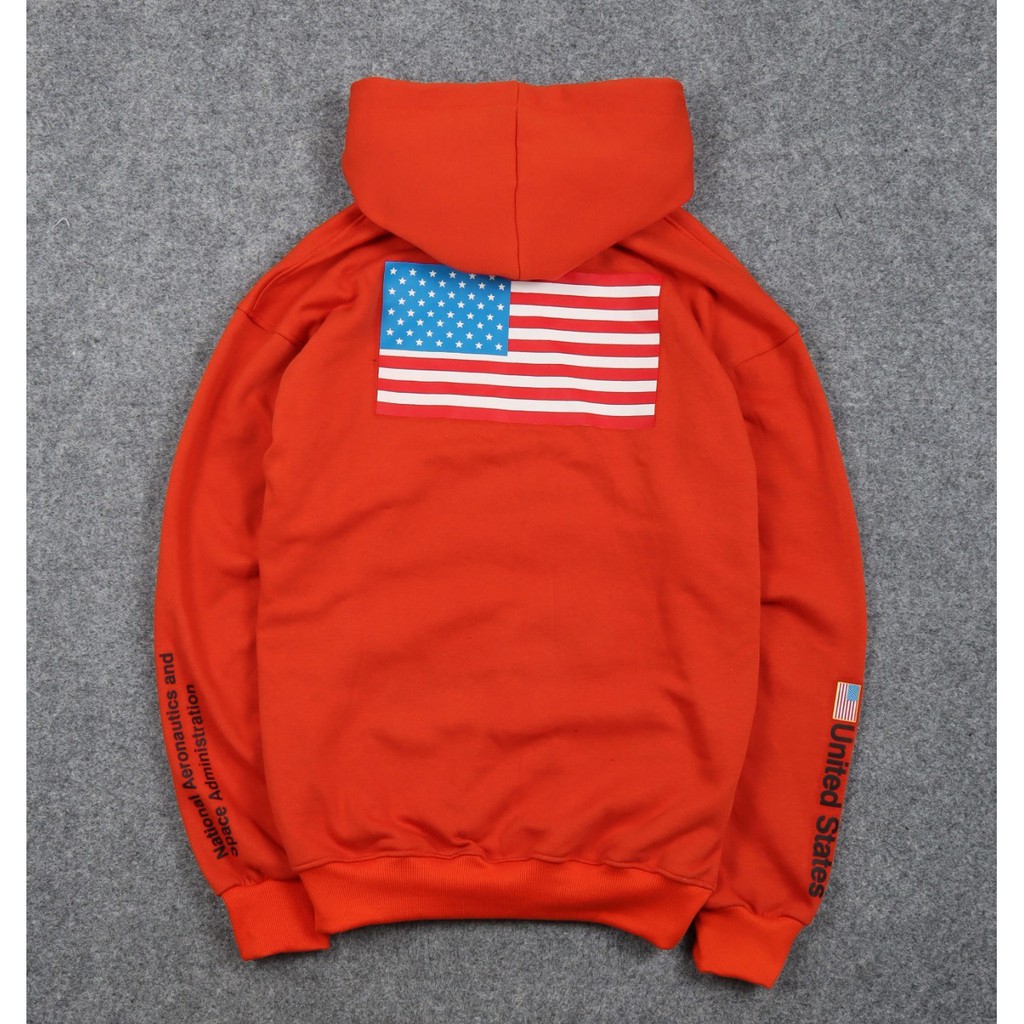 Jaket Hoodie H AND M NASA BIG FLAG – Red Edition Trendy Casual  Unisex Good Brand Quality Stylish