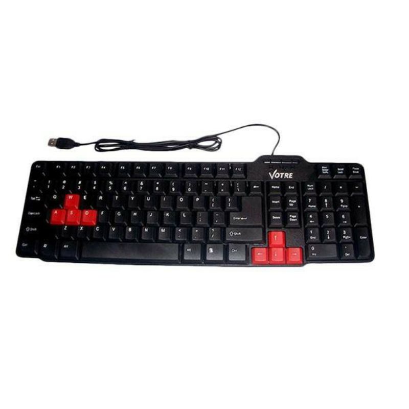 KEYBOARD KABEL USB VOTRE KB2308 HITAM, KEYBOARD VOTRE BASIC KABEL USB, FOR LAPTOP / PC