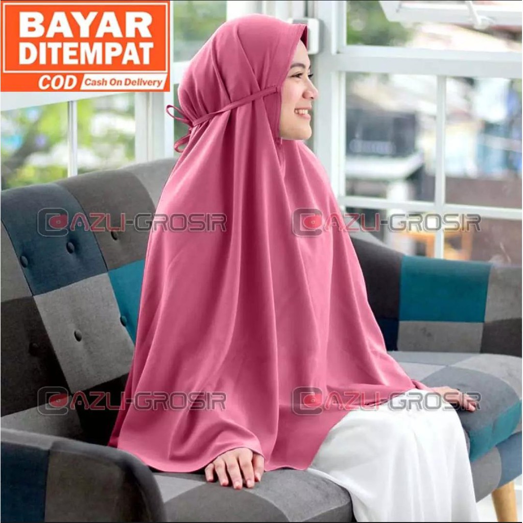 KHIMAR  Hijab Instan Jumbo Syari TALI non PET Wolfis Grade A