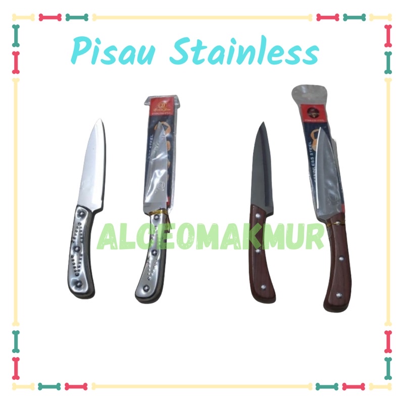 Pisau Dapur Gagang Stainless dan Kayu