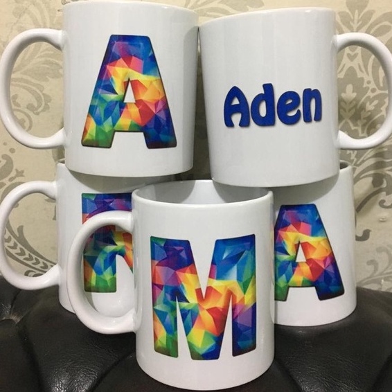 MUG CUSTOM NAMA / MUG CUSTOM INISIAL HURUF + NAMA