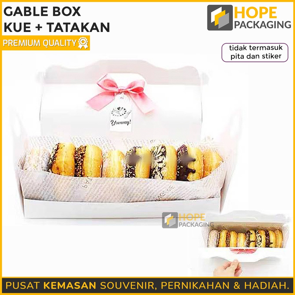 Gable box / Dus Roll Cake / Dus bolu gulung / roll cake box Tatakan 27.5x12cm Kardus / Hampers / Kemasan / Packing