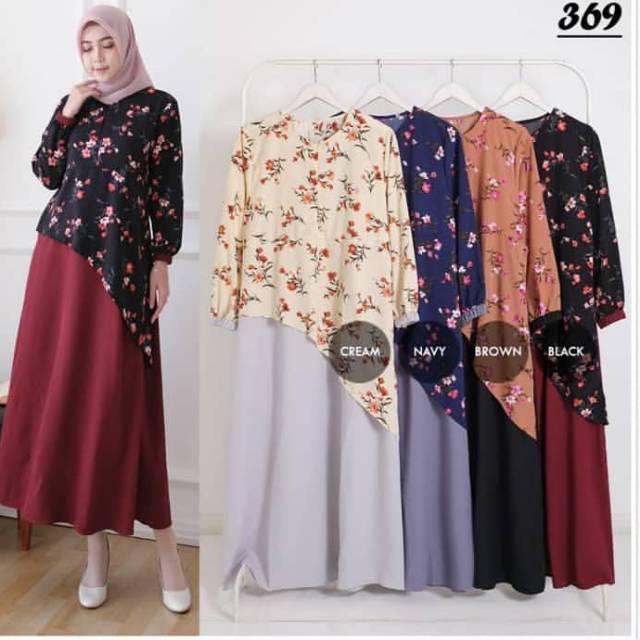 Gamis Rampel Miring By hidayah busana