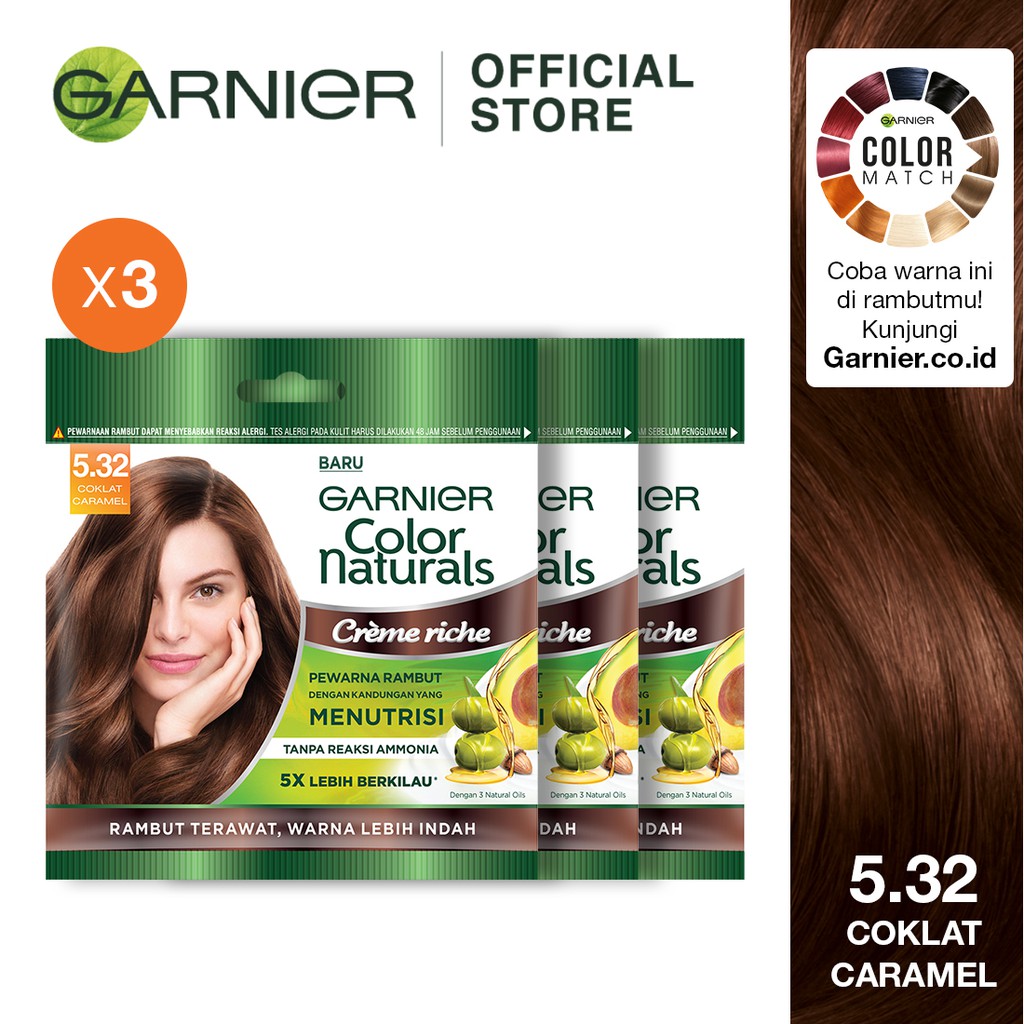  Garnier  Color Natural Express Coklat  Karamel  x 3pcs 